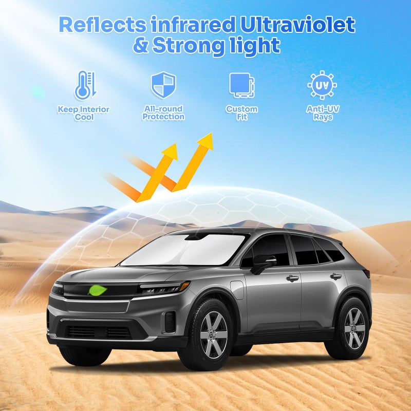Canvcle Sunshades for 2024-2025 2026 Honda Prologue Accessories Windshield Sun Shade Side Rear Window Shade Cover Sun Visor Shield Privacy Protection for Camping Keep Vehicle Cool Black 8PCS - Image 2